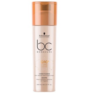 Schwarzkopf bc Bonacure Q10 Time Restore Conditioner 200 ml. ครีมนวดผมเพิ่มความแข็งแรงให้เส้นผม สำหรับผมที่ขาด เปราะง่าย