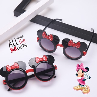 แว่นตากันแดด ลายจุด Mickey &amp; Minnie Mouse สําหรับเด็ก