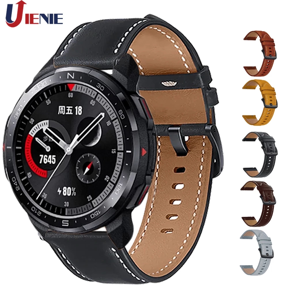 22mm Leather Strap Watchband for Huawei Honor Watch GS Pro / Magic 2 46mm/ Gt 2 Pro Strap Smart Watch Bracelet Wristband