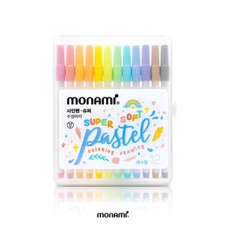 Monami super sign pen pastel set 12 I ปากกาสีน้ำชุด 12 สี โทนพาสเทล