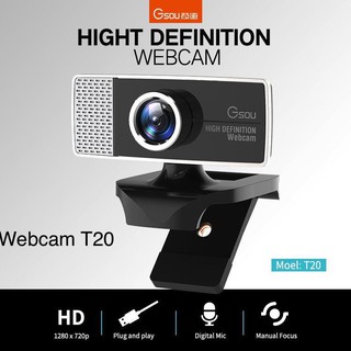 กล้องเว็ปแคม GSOU รุ่นT20 HD Webcam  มีไมค์ในตัว  USB 2.0 ควมละเอียด720x1280 พร้อมไมโครโฟน