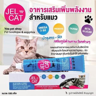 อาหารเสริมแมว Jel Cat อาหารเสริมเพิ่มพลังงาน บำรุงขน-ผิว เสริมภูมิต้านทานโรค ขนาด 100 กรัม โดย Yes Pet Shop