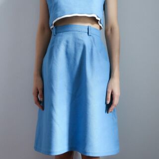 BELLA Midi Skirt (ยีนส์ BLUE)