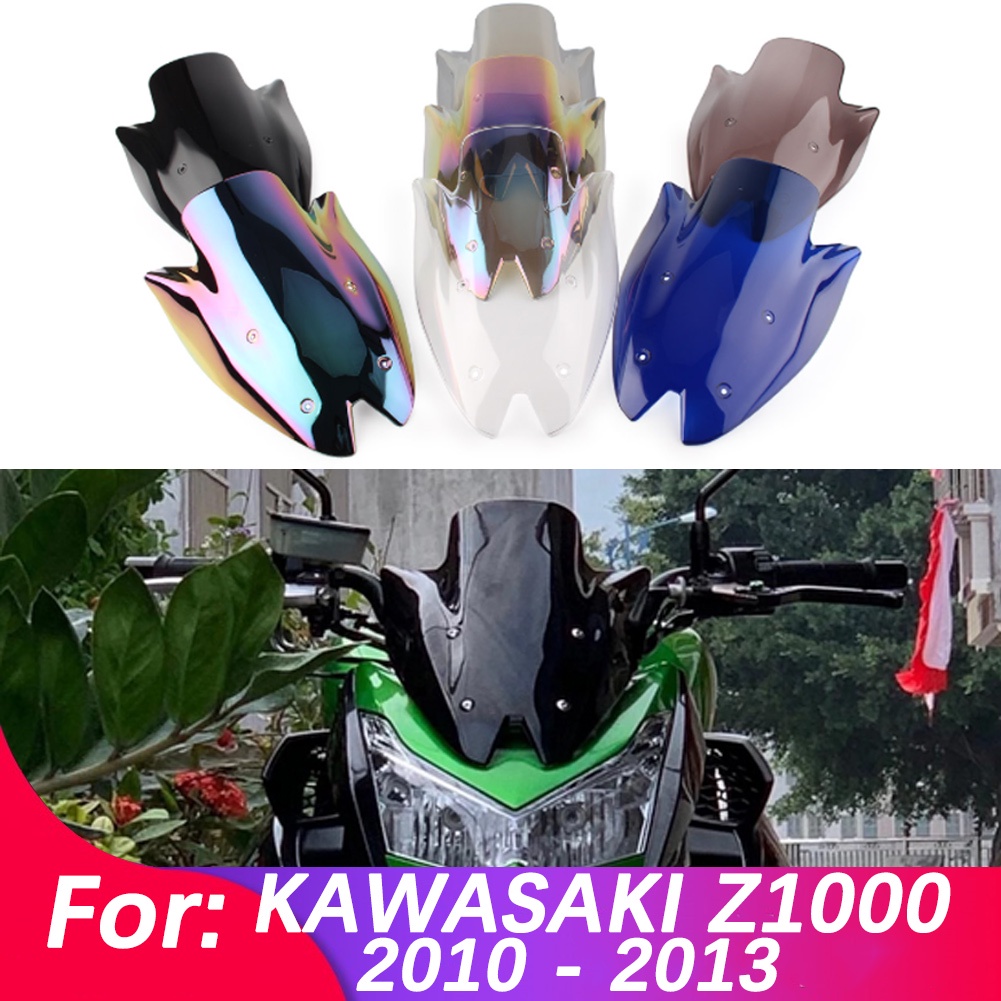 กระจกรถจักรยานยนต์กระจกกระจกป้องกันหน้าจออะไหล่สําหรับ KAWASAKI Z1000/Z-1000Z 1000 2010 2011 2012 20