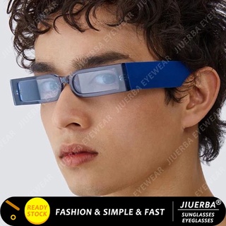 (JIUERBA) COD Western Hip hop สี่เหลี่ยมผืนผ้าแคบแว่นตากันแดดสำหรับผู้ชาย/ผู้หญิง Retro Steampunk Shades สำหรับผู้หญิง