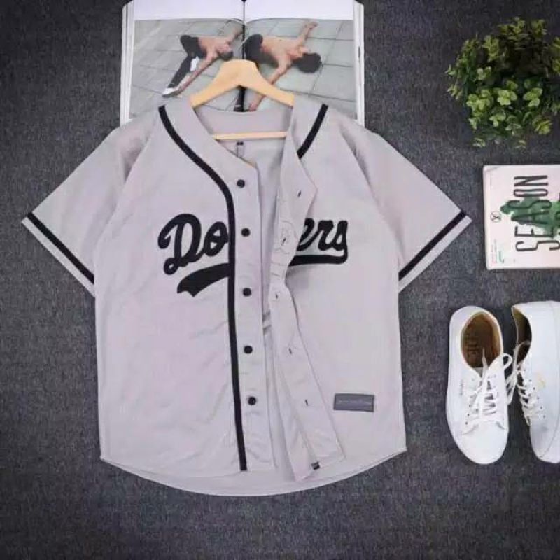 Dodgers เสื้อเบสบอลสีเทาสําหรับผู้ชายและผู้หญิง