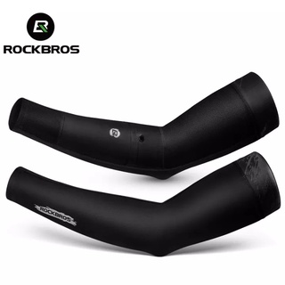 Rockbros ปลอกแขน ผ้าไหมน้ําแข็ง กันลื่น ระบายอากาศ กันรังสียูวี สําหรับขี่จักรยาน ตกปลา ปลอกแขน ทุกเพศ พร้อมกระเป๋าโทรศัพท์