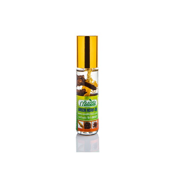 ยาหม่องน้ำสมุนไพรรากโสม กรีนเฮิร์บ 8 ซีซี ของแท้ Green Herb(กรีนเฮิร์บ) ยาหม่องน้ำ ยาดม น้ำมันธรรมชาติ