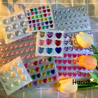 【พร้อมส่ง】สติกเกอร์หัวใจนูน  สติกเกอร์คริสตัล หัวใจเพชร3D 3D hearted shape sticker