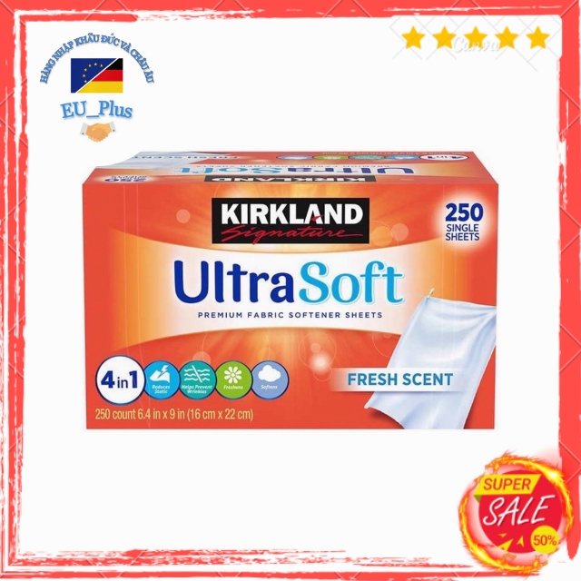 KIRKLAND SIGNATURE กระดาษหอมเสื้อผ้า เคิร์กแลนด์ ลายเซ็น อัลตร้าซอฟท์ น้ํายาปรับผ้านุ่ม อเมริกัน 250