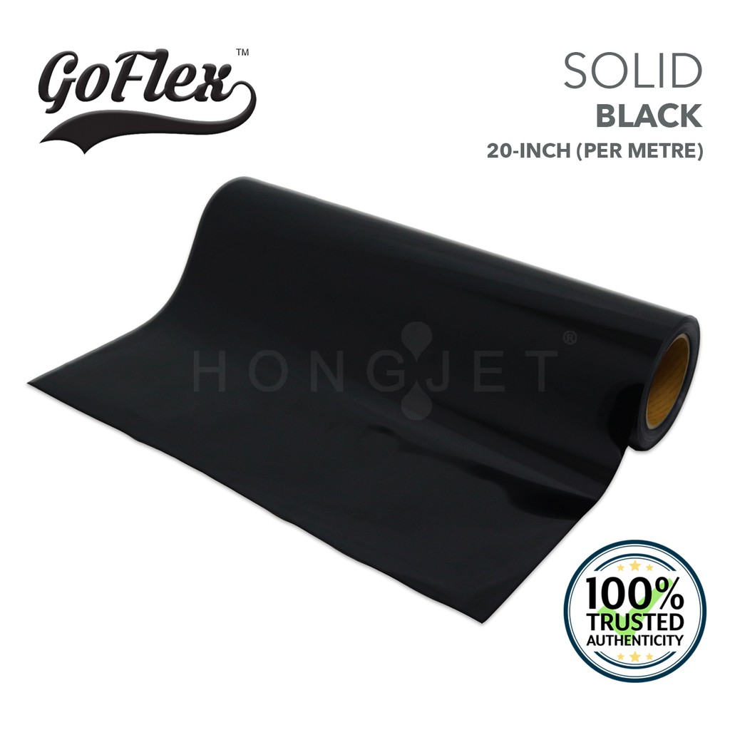 Goflex Heat Transfer PU Vinyl 20-Inch (50cm) - สีดํา (แข็ง) - 1 เมเทร