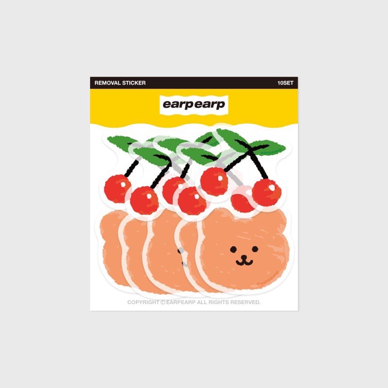 (พร้อมส่ง) earpearp - dot cherry bear sticker pack