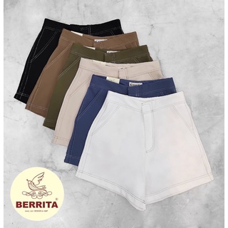 ⭐️BERRITA กางเกงขาสั้นซิปหน้า ดีเทลตะเข็บแต่งสีด้ายตัดสีกางเกงทั้งตัว เนื้อผ้าญาญ่าเก็บทรงสวยเป๊ะปัง 😻