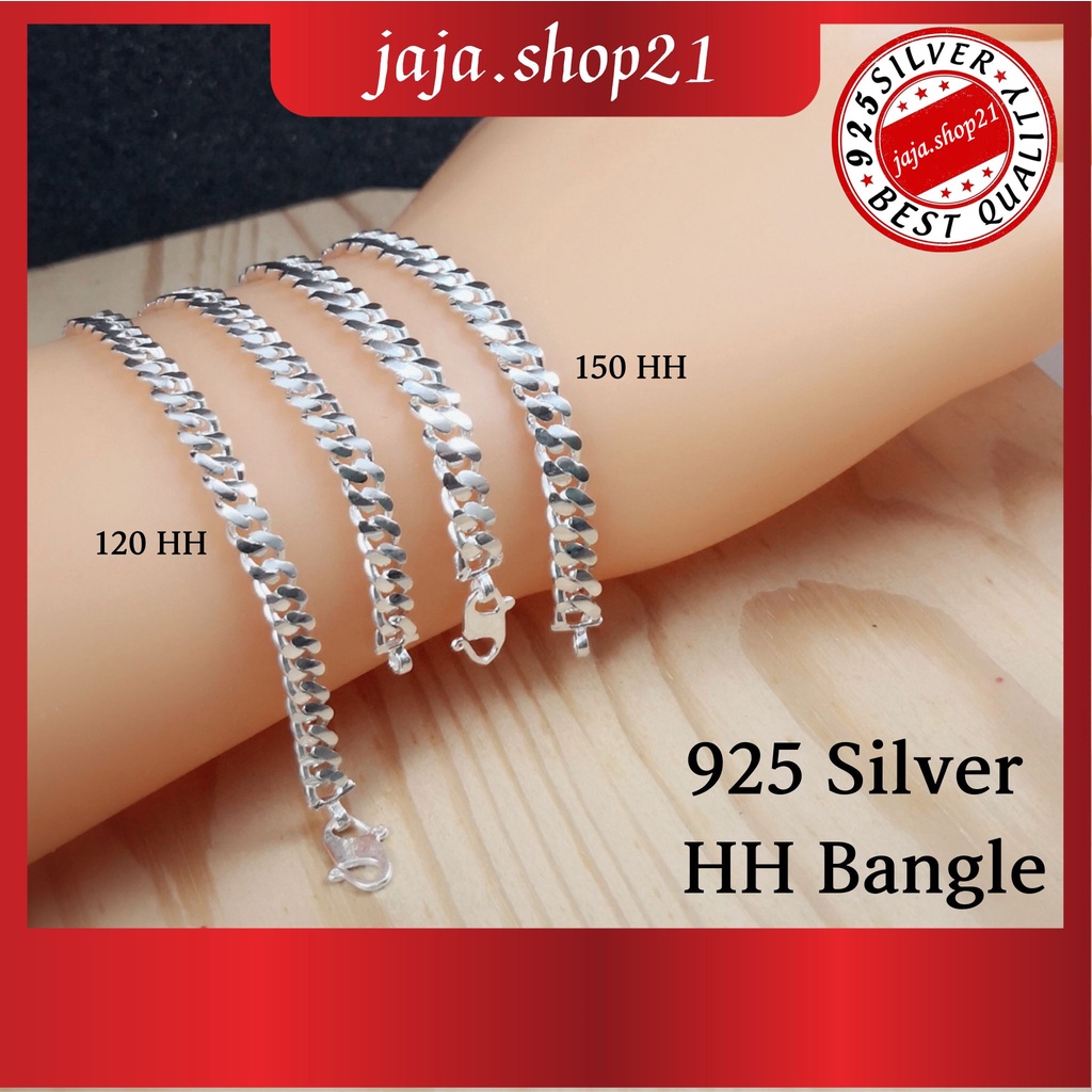 | 925 เงิน ฮะ กําไลข้อมือ ผู้ชาย / ผู้หญิง | Gelang Tangan HH กําไลข้อมือผู้ชาย / Perempuan Perak 92