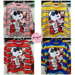 เสื้อครอปผ้าคอตตอนเนื้อดี ผ้านุ่ม ลายSnoopy สุดน่ารัก