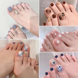 เล็บเท้าปลอมกันน้ำ เล็บเจล พร้อมกาว ตะไบ แผ่นเช็ดเล็บ ปลอมเท…