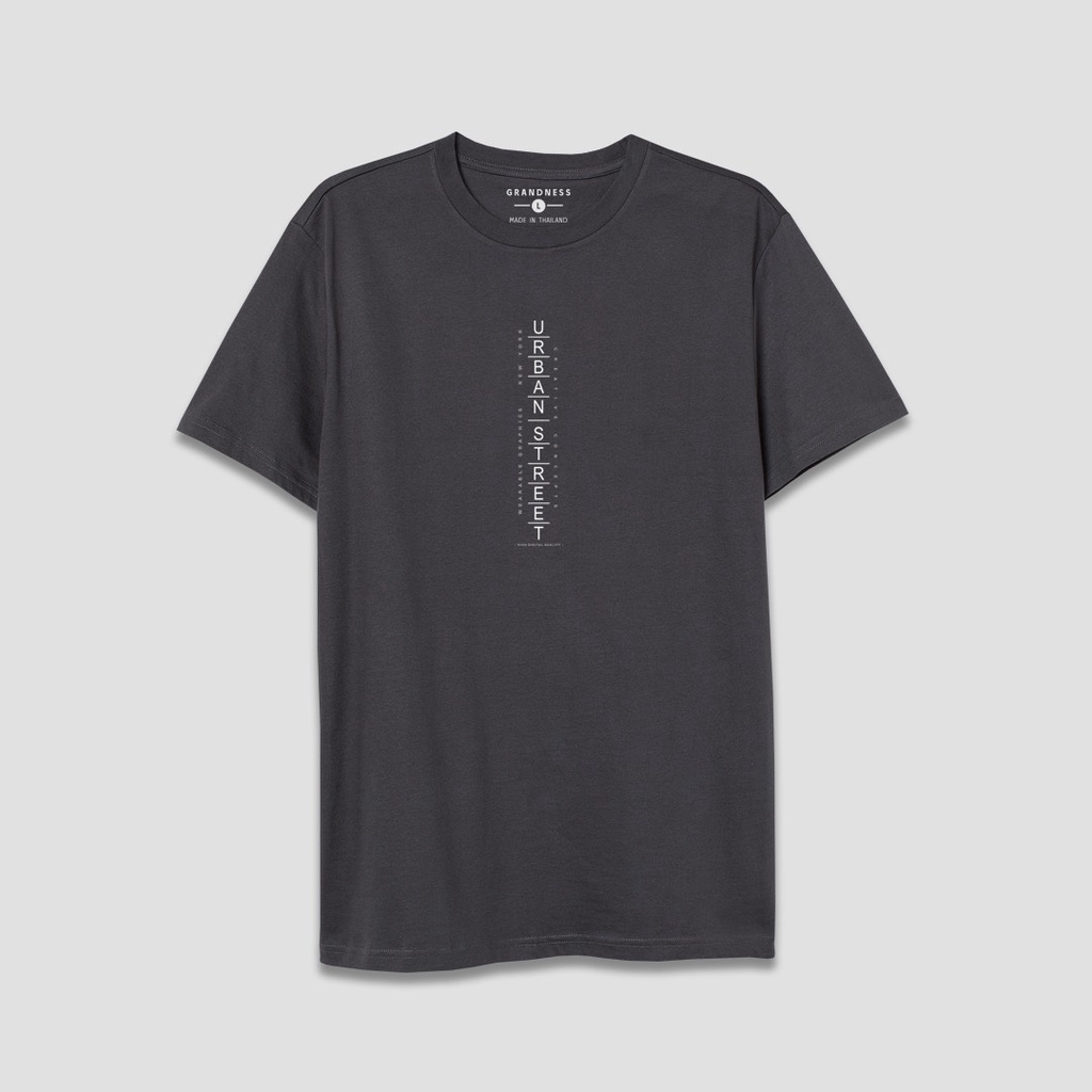 Grandness เสื้อยืด Luxury ลายกราฟิก รุ่น LX545 ( สีเทา )