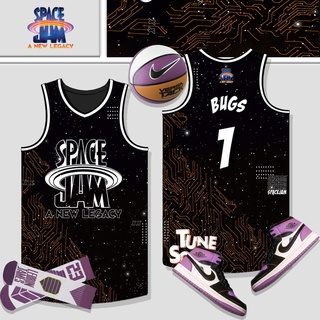 เสื้อกีฬาบาสเก็ตบอล ลายทีม NZ Space Jam King James Bugs Jersey สําหรับผู้ชาย