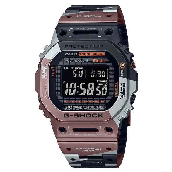 Casio G-Shock นาฬิกาข้อมือผู้ชาย สายไทเทเนียม รุ่น GMW-B500,GMW-B5000TVB,GMW-B5000TVB-1