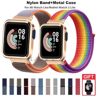 สายไนลอน สําหรับ Xiaomi Redmi Watch 2/2 Lite เคสโลหะ ป้องกัน สายนาฬิกาข้อมือ Mi Watch Lite กันชน สาย Correa