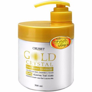 Cruset Gold Crystal Hair Repair Treatment ครูเซ็ท ครีมหมักผม โกลด์ คริสตัล 500ml ช่วยเคลือบเกล็ดผม ที่แห้งเสีย