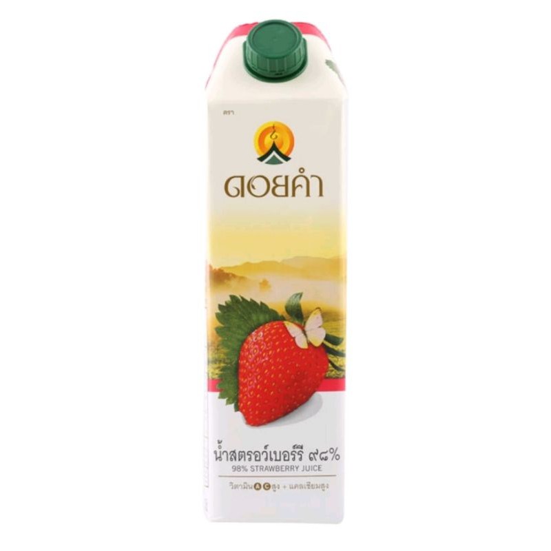 Work From Home PROMOTION ส่งฟรีน้ำสตอเบอรี่ดอยคำ Doikham Strawberry Juice 1000ml  เก็บเงินปลายทาง