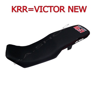 A HOT เบาะแต่ง เบาะปาด เบาะรถมอเตอร์ไซด์สำหรับ KAWASAKI-KR150RR=VICTOR NEW (ตูดเป็ด) หนังด้าน ด้ายแดง งานสุดเทพ