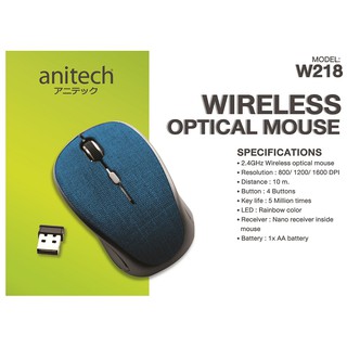 Anitech เมาส์ไร้สาย WIRELESS MOUSE W218