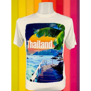 จัดส่งฟรี We love Thailand เสื้อยืดผ้าทีเคเนื้อหนานุ่ม พิมพ์ลายไทยแลนด์ ลายที่ 6 ลายพิมพ์คมชัด ไซส์ครบ ไทยเที่ยวไทย