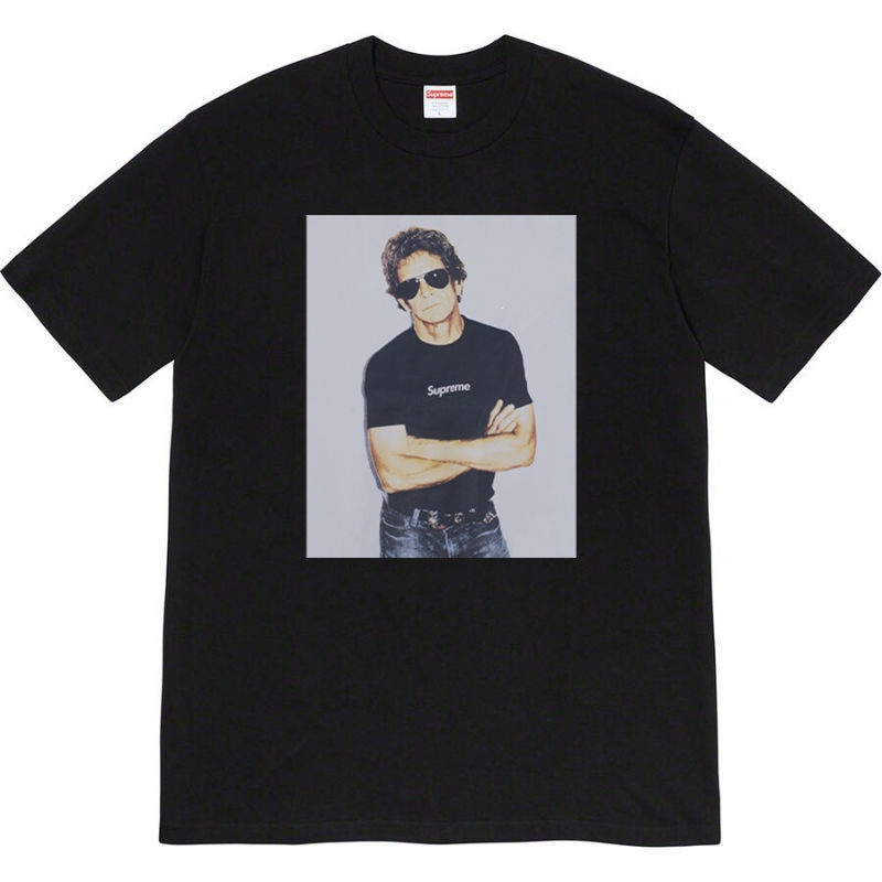 Supreme 09SS Lou Reed Photo Tee เสื้อยืดลําลองผ้ากํามะหยี่แขนสั้นพิมพ์ ...