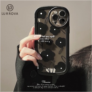 เคส Realme C55 C17 C35 C20 C11 2021 C35 C15 C12 C25 C25S 5 5i 6i 9i C3 C21Y C25Y 7i เคสโทรศัพท์ใสลายดอกกุหลาบสีดำที่มีเสน่ห์