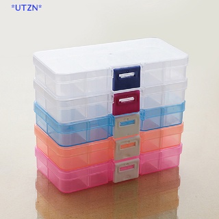 Utzn&gt; กล่องพลาสติกใส 10 ช่อง สําหรับเก็บเครื่องประดับ สกรู