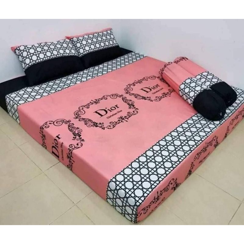 ผ้าปูที่นอน/ผ้าปูเตียง ขนาด 6 ฟุต (180x198 ซม.) ผ้า Cotton ปูคลุมเตียง สีไม่ตก ไม่เป็นขุยกันไรฝุ่น