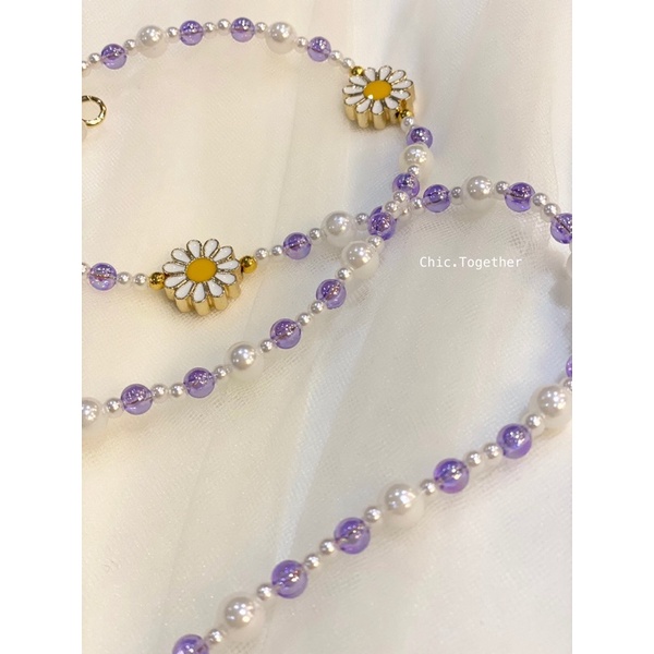 NEW ARRIVAL   สายคล้องแมส/แว่นตา รุ่นลูกปัดมุก + เดซี่ทอง หรือลูกปัดดอกไม้รุ้ง งานน่ารัก ขายดีมากๆค่ะ