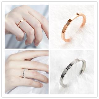 ราคาAotuo แหวนเพชร ชนิดไทเทเนียม สไตล์แฟชั่นคู่รัก ขนาด 6-10 แหวน แหวนคู่รัก
