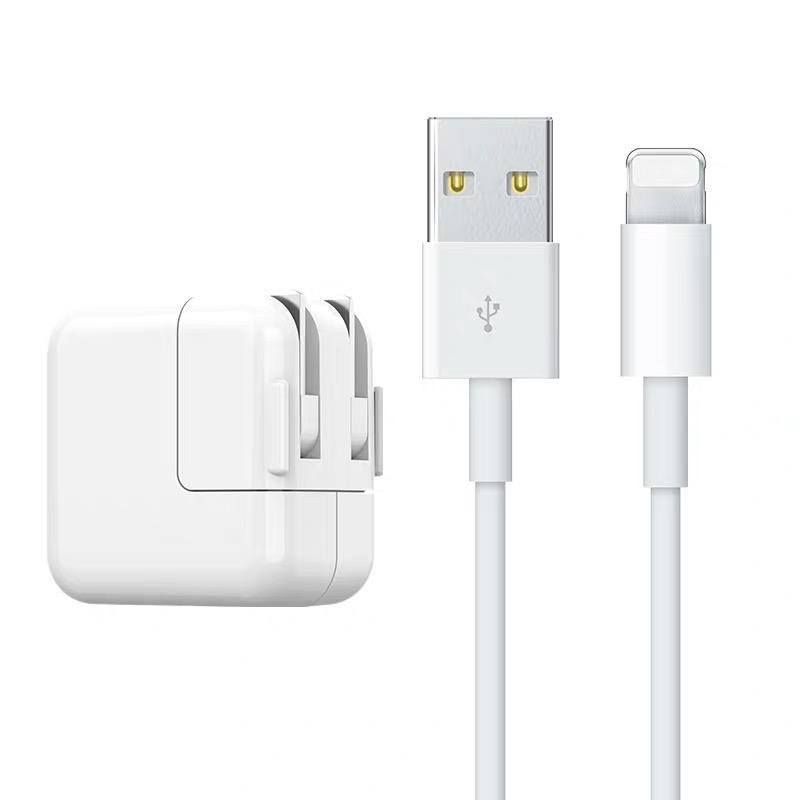 ชุดชาร์จสำหรับไอโฟนไอแพด12W สายชาร์จ+หัวชาร์จ ใช้ได้กับ iPad mini/Air/2/3/ i5/5S/6/6P/7/7+ และรุ่นอื