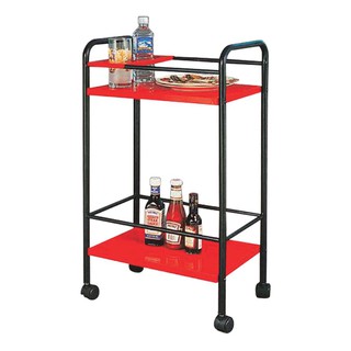 ชั้นวางของเหล็ก มีล้อ 2 ชั้น Steel shelving with 2 wheels