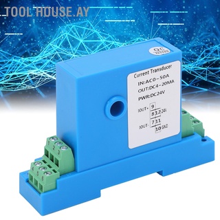 [Tool House.ay] แอมมิเตอร์แอมป์มิเตอร์ Ac Current Transmitter Dc4`20Ma ควบคุมการกระจายแสดงผลหม้อแปลง Ac0`50A