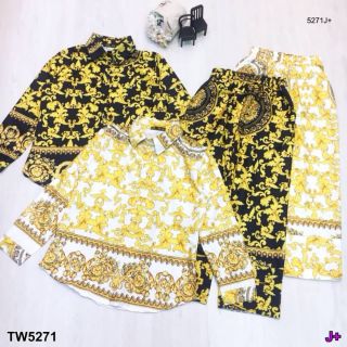 #5271 Set 2 ชิ้น เสื้อ+ขายาว พิมพ์ลาย