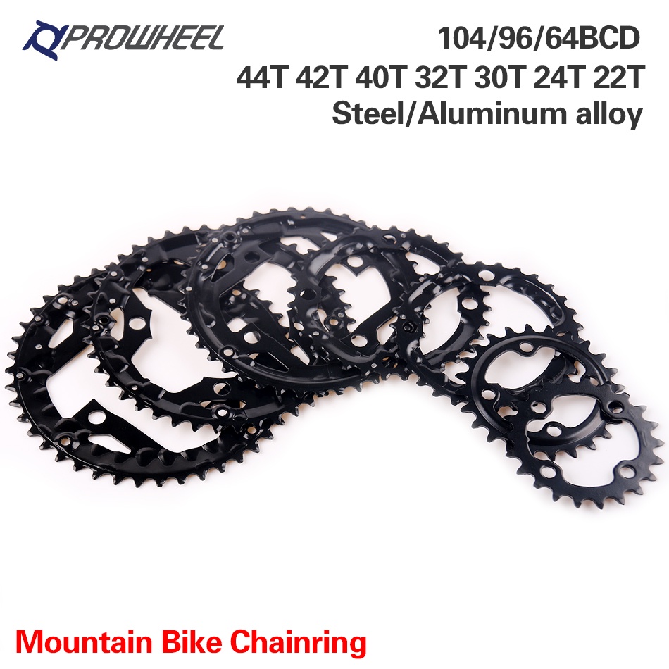 Prowheel ใบจานหน้าจักรยาน โลหะผสมเหล็ก 64 96 104BCD 22 24 30 32 40 42 44T