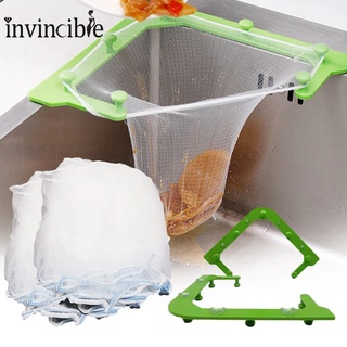 Portable Disposable Kitchen Sink Strainer/ Anti-clogging Triangular Drain Rack/ Hanging Storage Filter Shelf