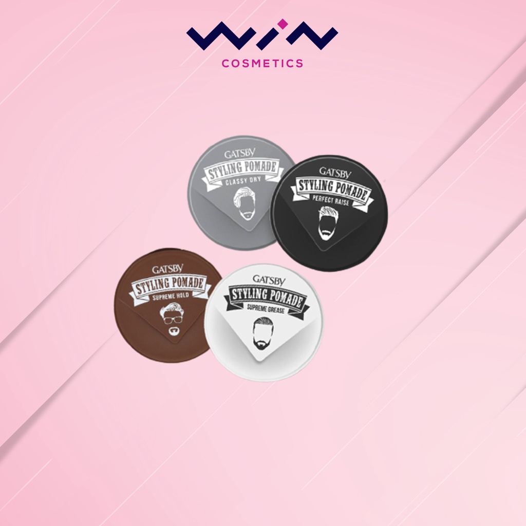 GATSBY Styling Pomade แกสบี้ สไตล์ลิ่ง โพเมด 75 g. จัดแต่งทรงผม อยู่ทรง ไม่เหนียว ล้างออกง่าย เป็นธรรมชาติ มี 4 สูตร