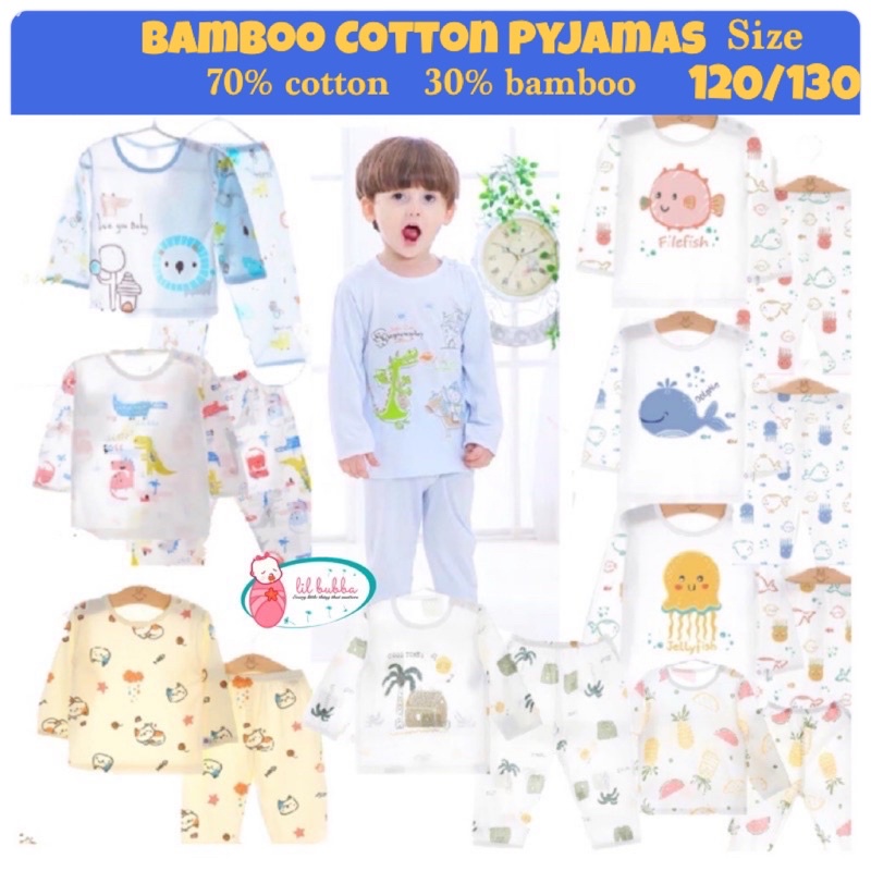 [เขียวชอุ่ม] เด็ก BAMBOO PYJAMAS/ KIDS PYJAMAS LIGHTWEIGHT