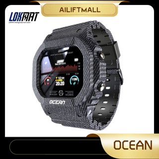 【ซื้อ1 แถม 1】lokmat oceanกีฬานาฬิกาสมาร์ทผู้ชายwatch men 50 เมตรกันน้ำบลูทูธ ข้อมูลกด Heart Rate Monitor Smart watch