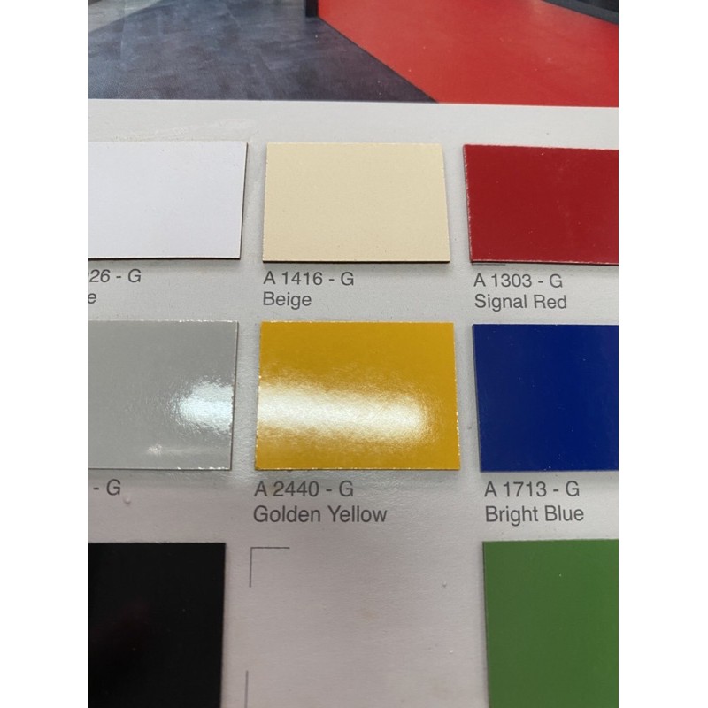 แผ่นโฟเมก้า เหลืองเงา A2440G Arborite 80x120 ซม /120x240ซม. หนา 0.7 มม