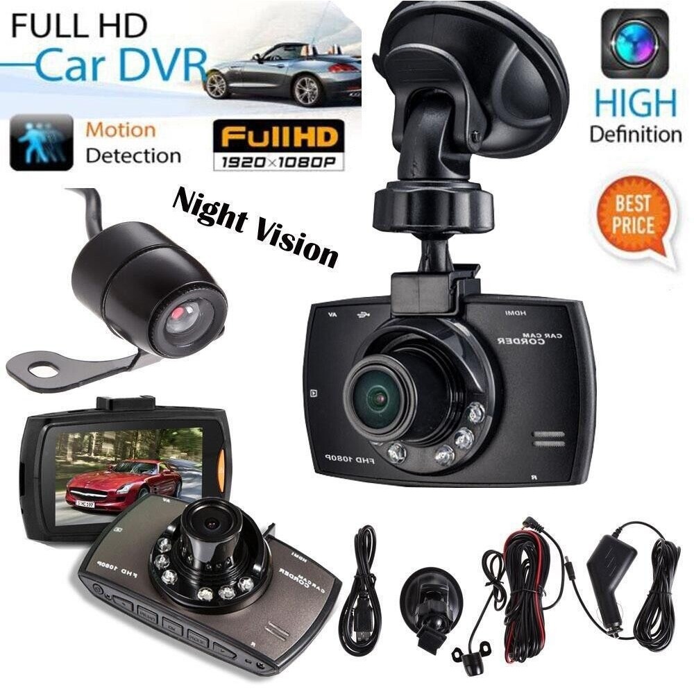 P Hd Dual Lens Car Dash Camera Video Dvr Cam Recorder With