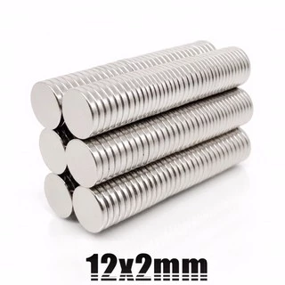 1ชิ้น แม่เหล็กนีโอไดเมียม 12x2มิล Magnet Neodymium 12x2mm แม่เหล็กแรงสูง 12*2mm แม่เหล็ก กลมแบน 12*2มิล