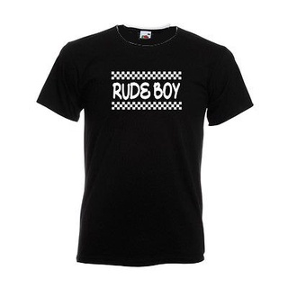 เสื้อยืด พิมพ์ลาย Rude Boy Chequer สีดํา สีขาว สําหรับผู้ชายสามารถปรับแต่งได้