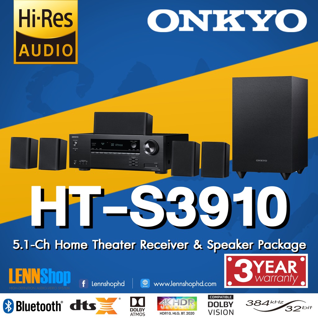 ONKYO HT-S3910 : 5.1-Ch Home Theater 5.1 ระบบเสียงล่าสุด Dolby Atmos ...