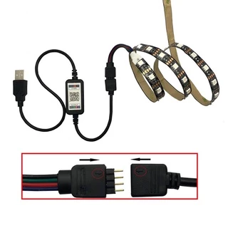 แถบไฟตกแต่ง LED RGB ชนิด USB DC5โวลต์ การตกแต่งพื้นหลังทีวีไฟแถบยืดหยุ่นพร้อมรีโมทคอนโทรลปรับ16สี